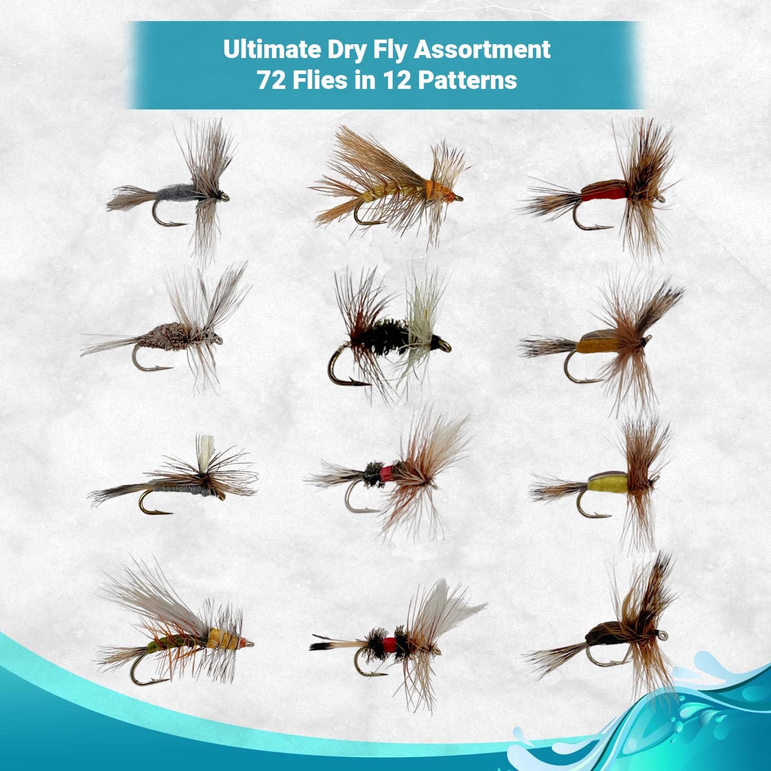 Fly Fishing Trout Flies - Trout Crushing Dry Fly Assortment - 72